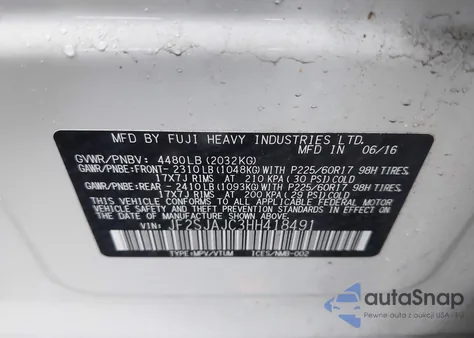 2017 Subaru Forester 2.5I Limited из США, поврежденный, VIN JF2SJAJC3HH418491